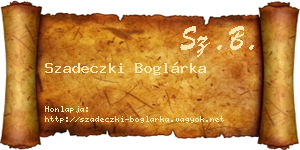 Szadeczki Boglárka névjegykártya